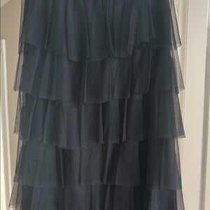 Elegant Black Tiered Ruffle Skirt